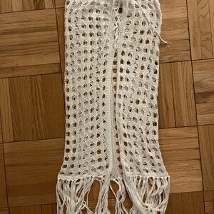 White Crochet Fringe Skirt